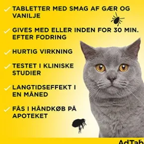 AdTab til katte, 2.0-8.0 kg, 3 stk - Loppemiddel