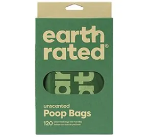 Earth Rated hundeposer med håndtag, Unscented, 120 stk