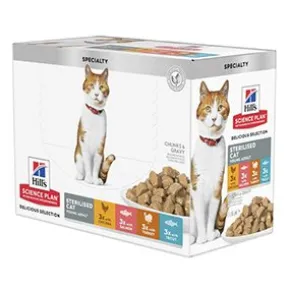 Hills SP Cat Adult Sterilised Chicken, Fish, Trout & Turkey 12x85g