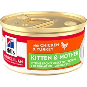 Hills SP Kitten & Mother Tender Mousse Chicken & Turkey, 12x85g