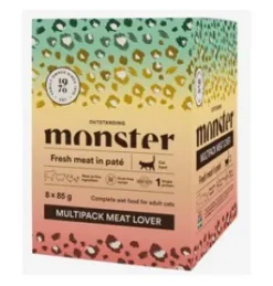Monster Cat Pouches MultiPack Meat Lover, 8x85g