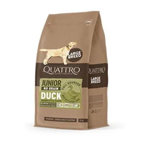 Quattro Super Premium Large Breed Junior Dog, No Grain, Duck